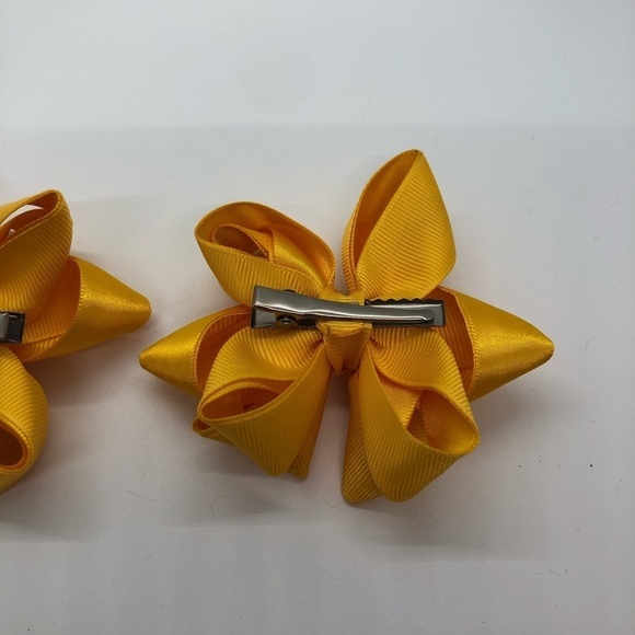 Gaby's Yellow Orange Bows Piggies Pigtails Set - Picture 6 of 7
